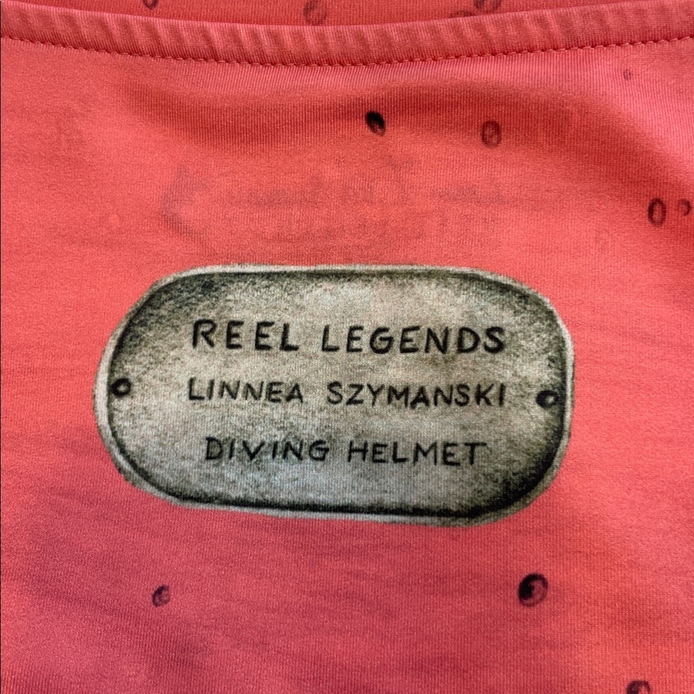 Reel Legends Coral Long Sleeve Tee with Diving Helmet Design - Picture 6 of 7